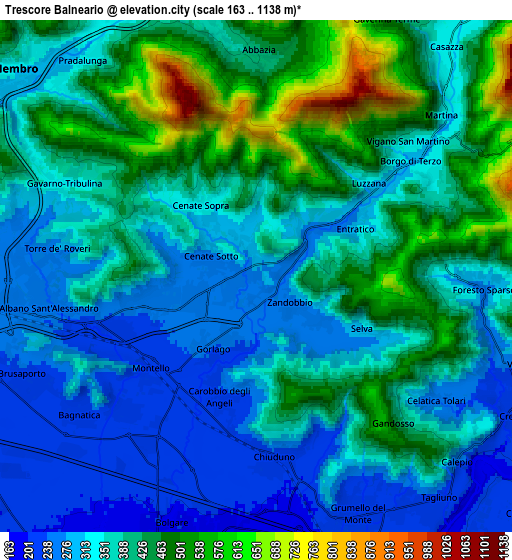 Zoom OUT 2x Trescore Balneario, Italy elevation map