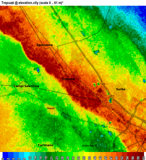 Zoom OUT 2x Trepuzzi, Italy elevation map