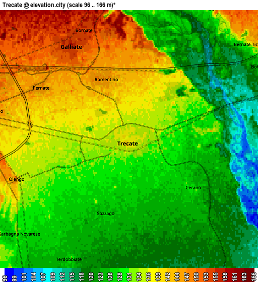 Zoom OUT 2x Trecate, Italy elevation map
