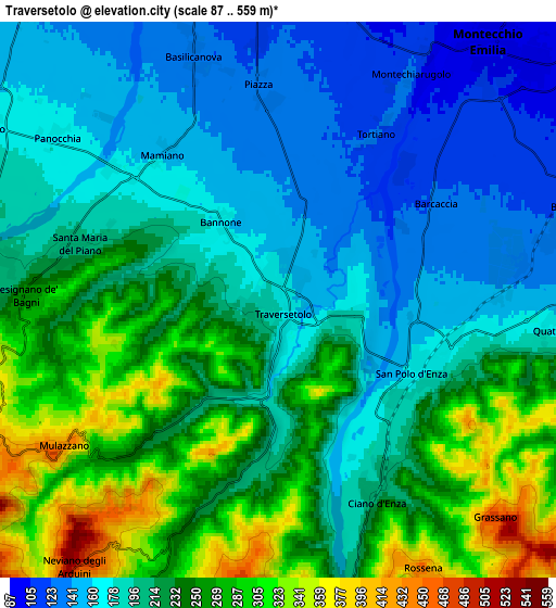Zoom OUT 2x Traversetolo, Italy elevation map