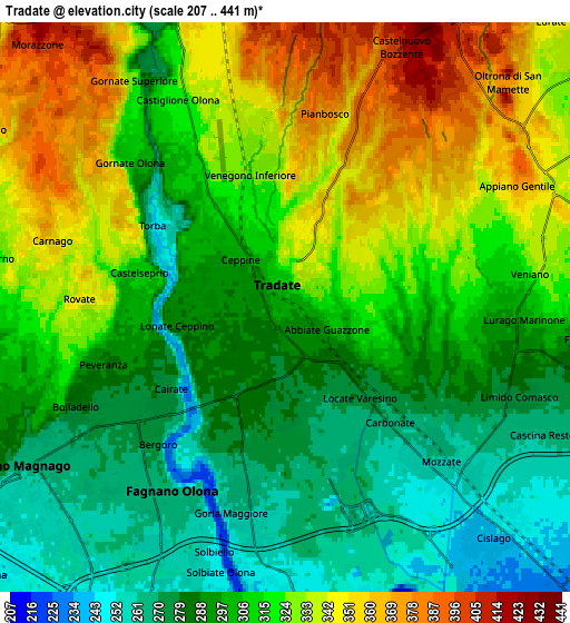 Zoom OUT 2x Tradate, Italy elevation map