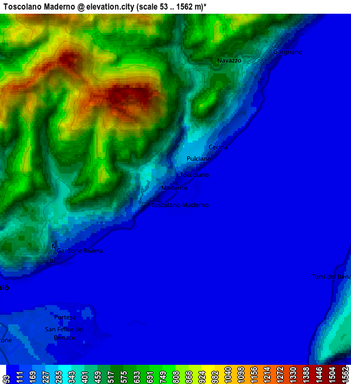 Zoom OUT 2x Toscolano Maderno, Italy elevation map