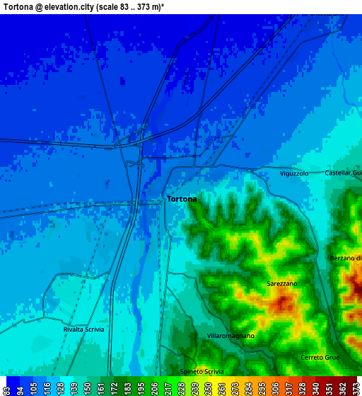 Zoom OUT 2x Tortona, Italy elevation map