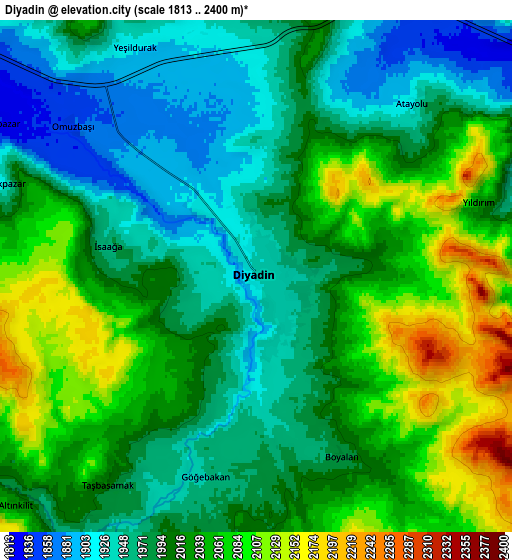 Zoom OUT 2x Diyadin, Turkey elevation map