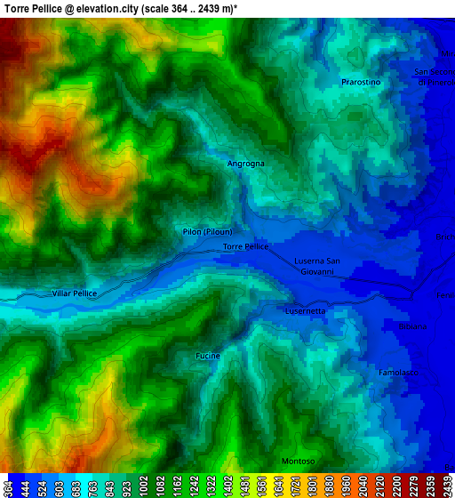 Zoom OUT 2x Torre Pellice, Italy elevation map