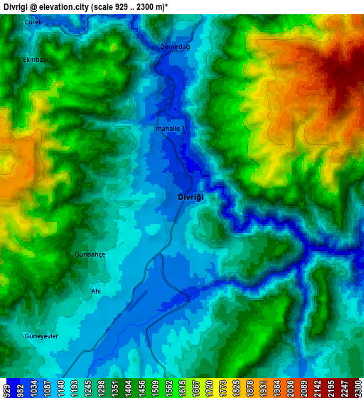 Zoom OUT 2x Divriği, Turkey elevation map