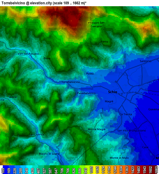 Zoom OUT 2x Torrebelvicino, Italy elevation map