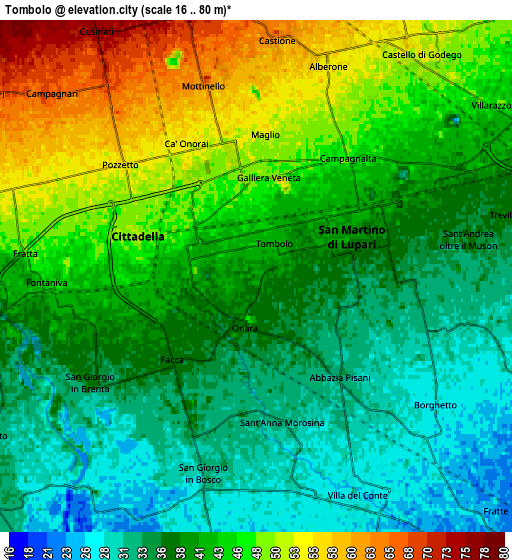 Zoom OUT 2x Tombolo, Italy elevation map