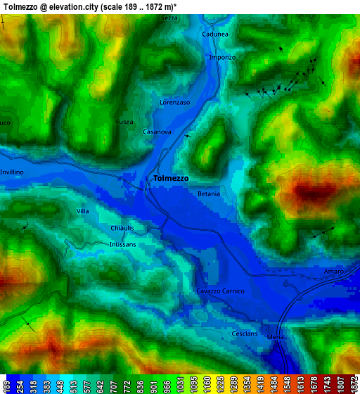 Zoom OUT 2x Tolmezzo, Italy elevation map