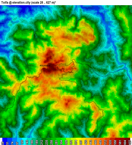 Zoom OUT 2x Tolfa, Italy elevation map