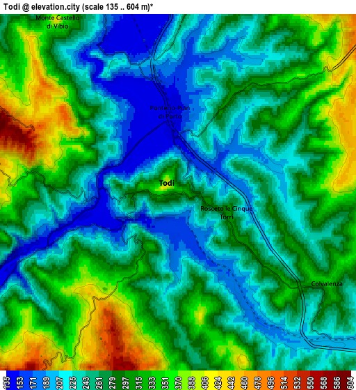 Zoom OUT 2x Todi, Italy elevation map