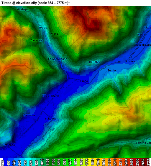 Zoom OUT 2x Tirano, Italy elevation map