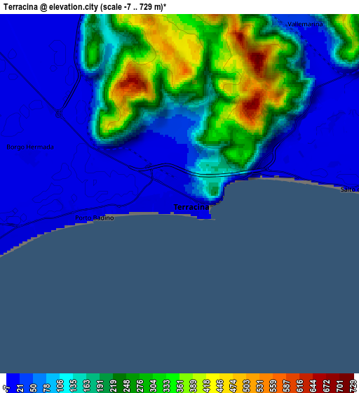 Zoom OUT 2x Terracina, Italy elevation map