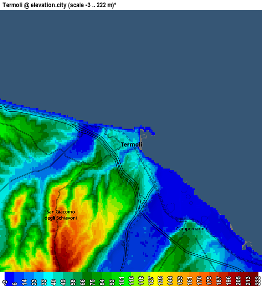 Zoom OUT 2x Termoli, Italy elevation map