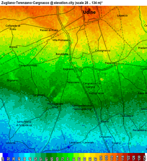 Zoom OUT 2x Zugliano-Terenzano-Cargnacco, Italy elevation map