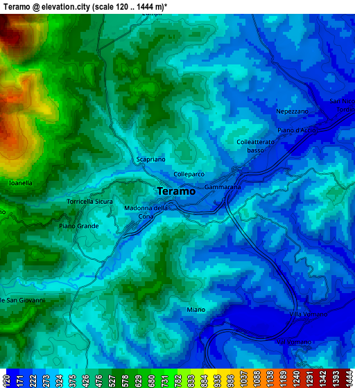 Zoom OUT 2x Teramo, Italy elevation map