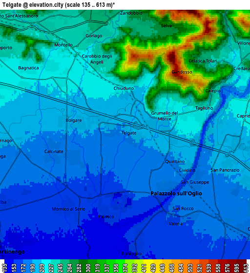 Zoom OUT 2x Telgate, Italy elevation map