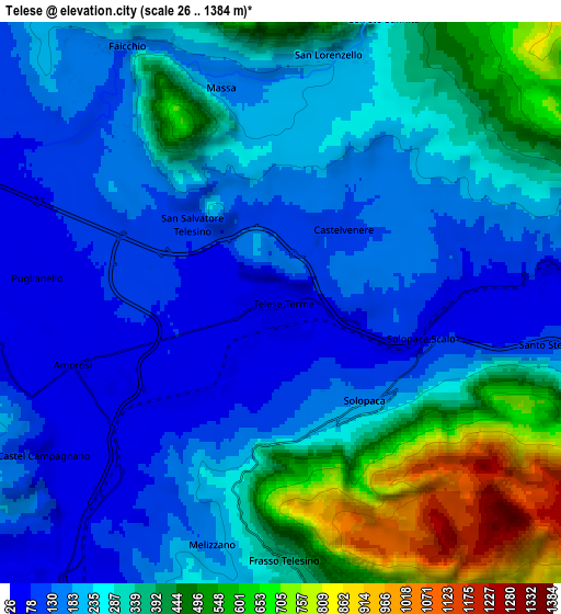 Zoom OUT 2x Telese, Italy elevation map