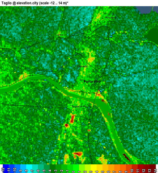 Zoom OUT 2x Taglio, Italy elevation map