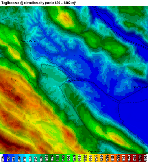 Zoom OUT 2x Tagliacozzo, Italy elevation map