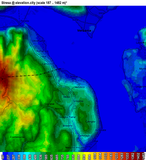 Zoom OUT 2x Stresa, Italy elevation map