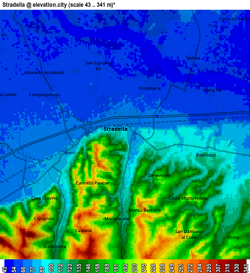 Zoom OUT 2x Stradella, Italy elevation map