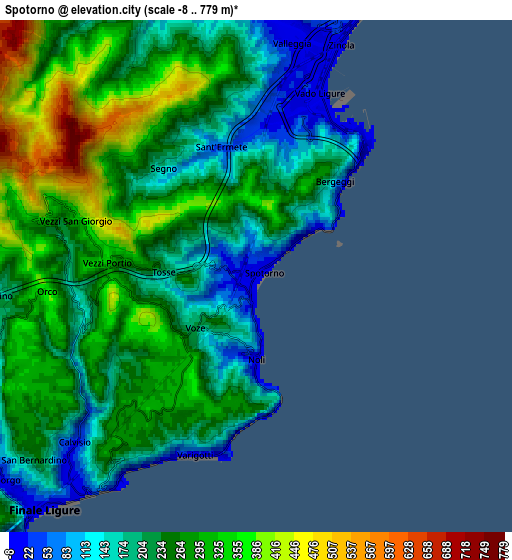 Zoom OUT 2x Spotorno, Italy elevation map