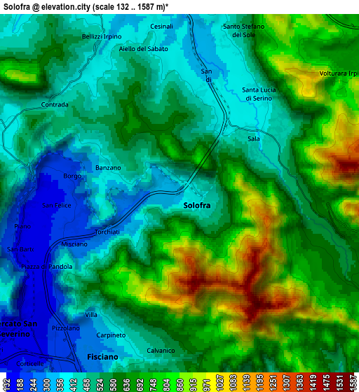 Zoom OUT 2x Solofra, Italy elevation map