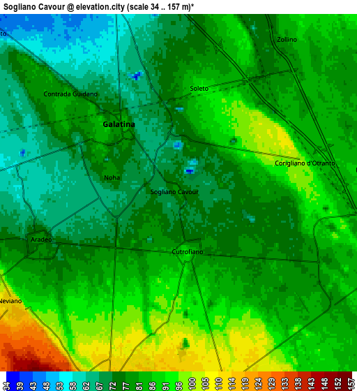 Zoom OUT 2x Sogliano Cavour, Italy elevation map