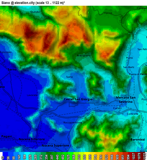 Zoom OUT 2x Siano, Italy elevation map