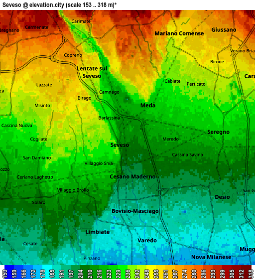 Zoom OUT 2x Seveso, Italy elevation map