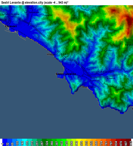 Zoom OUT 2x Sestri Levante, Italy elevation map