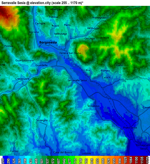 Zoom OUT 2x Serravalle Sesia, Italy elevation map