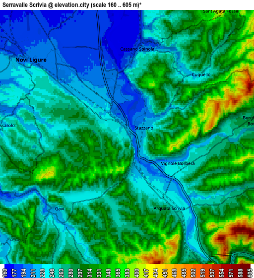 Zoom OUT 2x Serravalle Scrivia, Italy elevation map