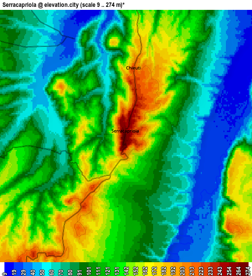 Zoom OUT 2x Serracapriola, Italy elevation map
