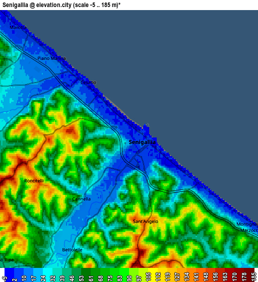 Zoom OUT 2x Senigallia, Italy elevation map