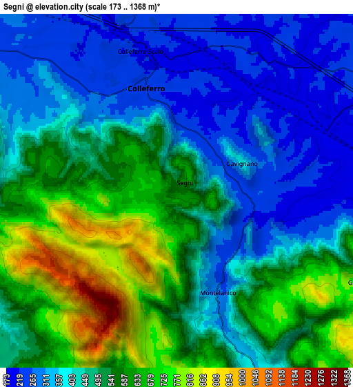 Zoom OUT 2x Segni, Italy elevation map