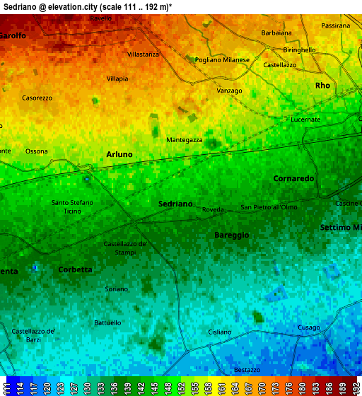 Zoom OUT 2x Sedriano, Italy elevation map