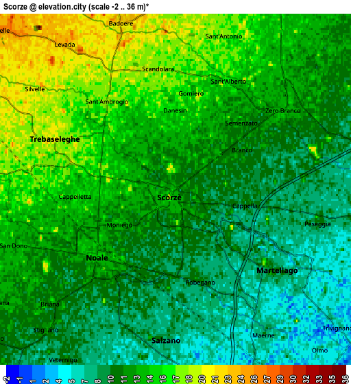 Zoom OUT 2x Scorzè, Italy elevation map