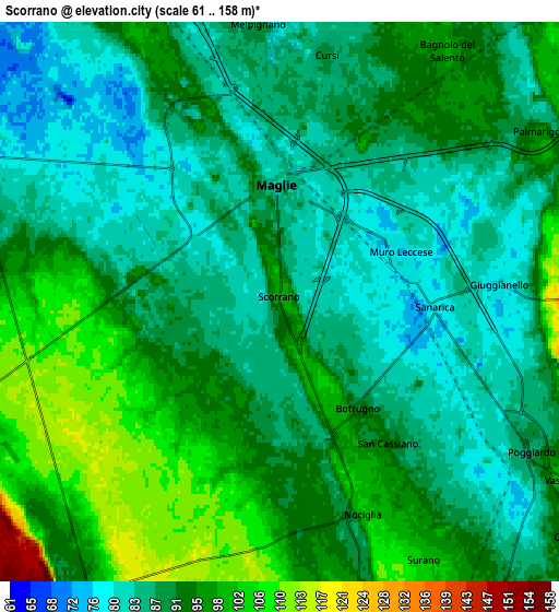 Zoom OUT 2x Scorrano, Italy elevation map