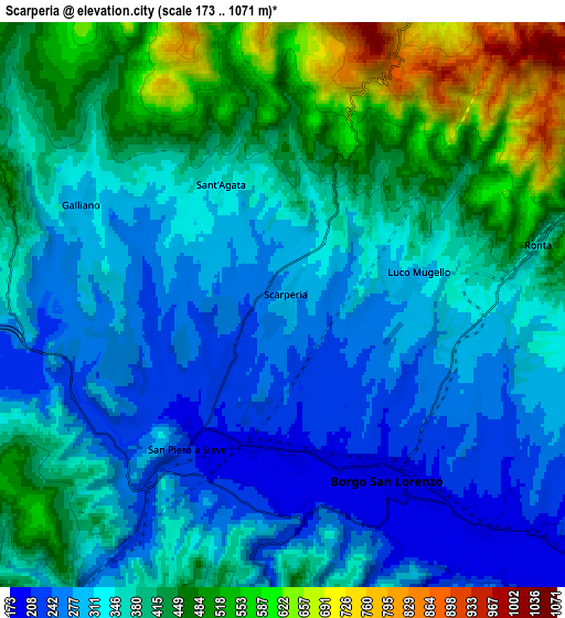 Zoom OUT 2x Scarperia, Italy elevation map