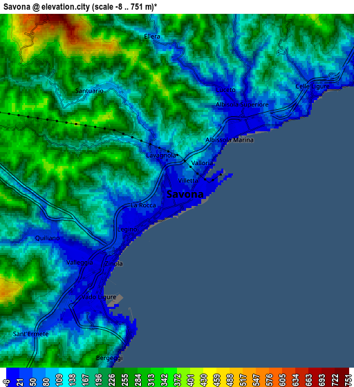 Zoom OUT 2x Savona, Italy elevation map