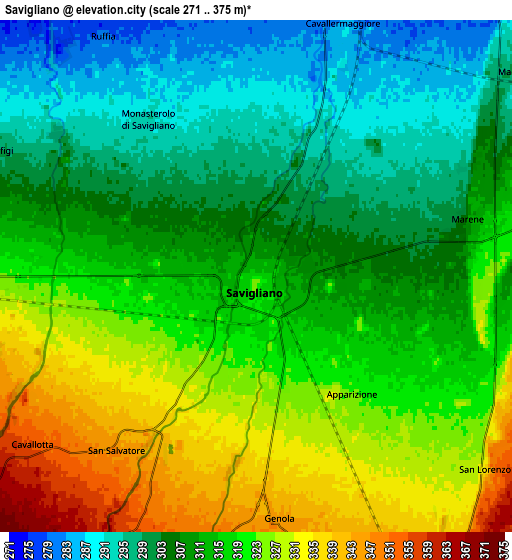 Zoom OUT 2x Savigliano, Italy elevation map