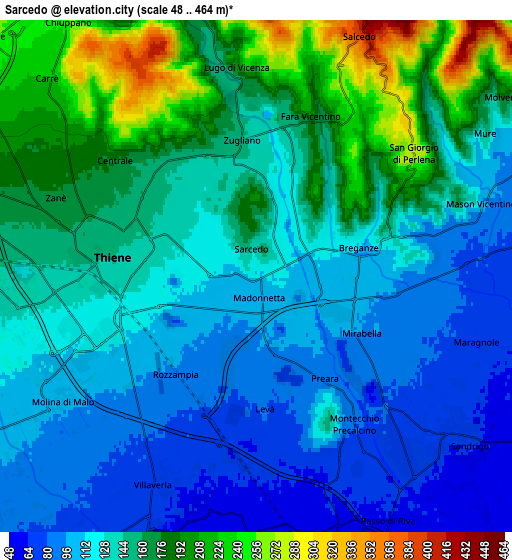 Zoom OUT 2x Sarcedo, Italy elevation map