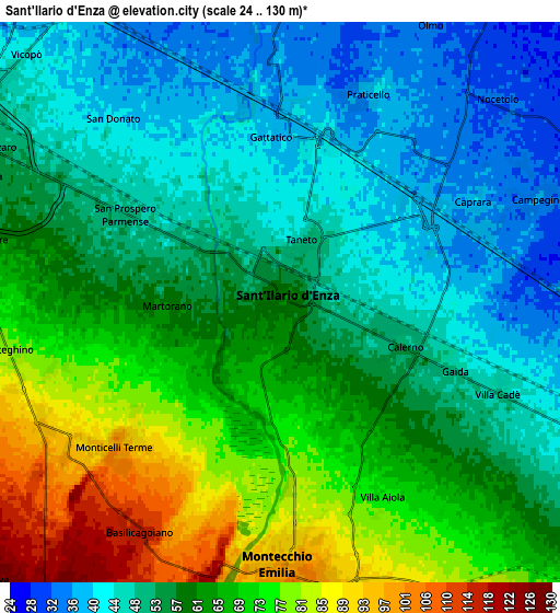 Zoom OUT 2x Sant'Ilario d'Enza, Italy elevation map