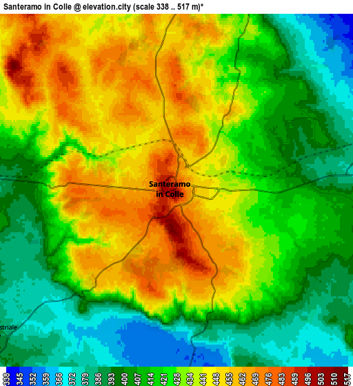 Zoom OUT 2x Santeramo in Colle, Italy elevation map