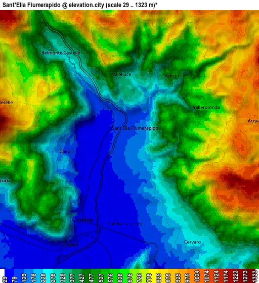 Zoom OUT 2x Sant'Elia Fiumerapido, Italy elevation map