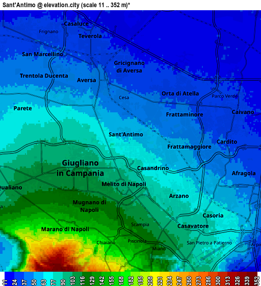 Zoom OUT 2x Sant'Antimo, Italy elevation map