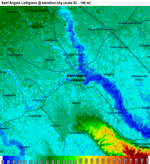 Zoom OUT 2x Sant'Angelo Lodigiano, Italy elevation map