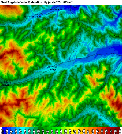 Zoom OUT 2x Sant'Angelo in Vado, Italy elevation map